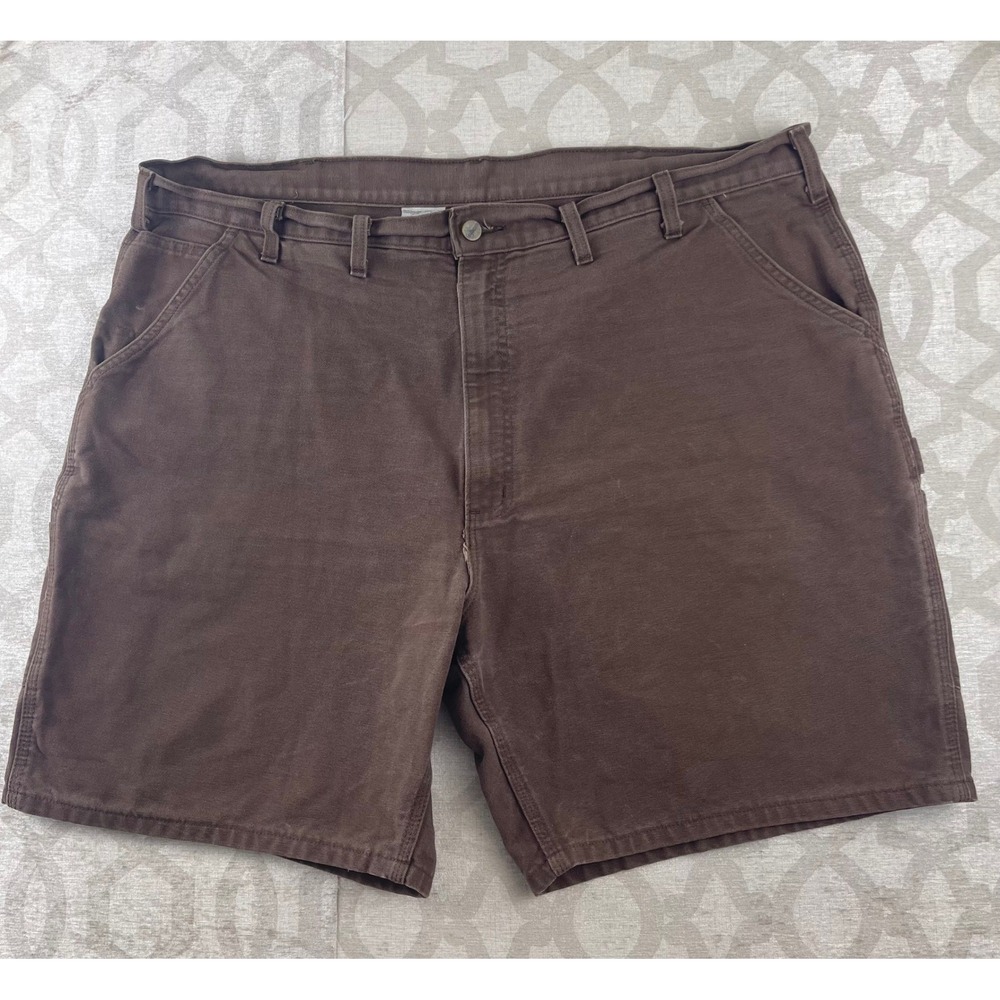 Vintage Carhartt Mens Brown Canvas Carpenter Shorts Relaxed Workwear 42 B25 CHT